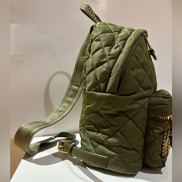 Moschino Studded Logo Backpack Quilted Nylon - Picture 2 of 16